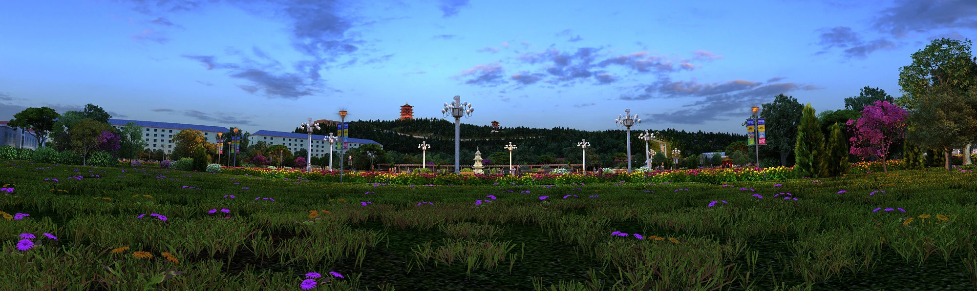 Urban park 3D Model .c4d .max .obj .3ds .fbx .stl .blend 