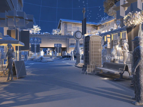Commercial street 3D Model