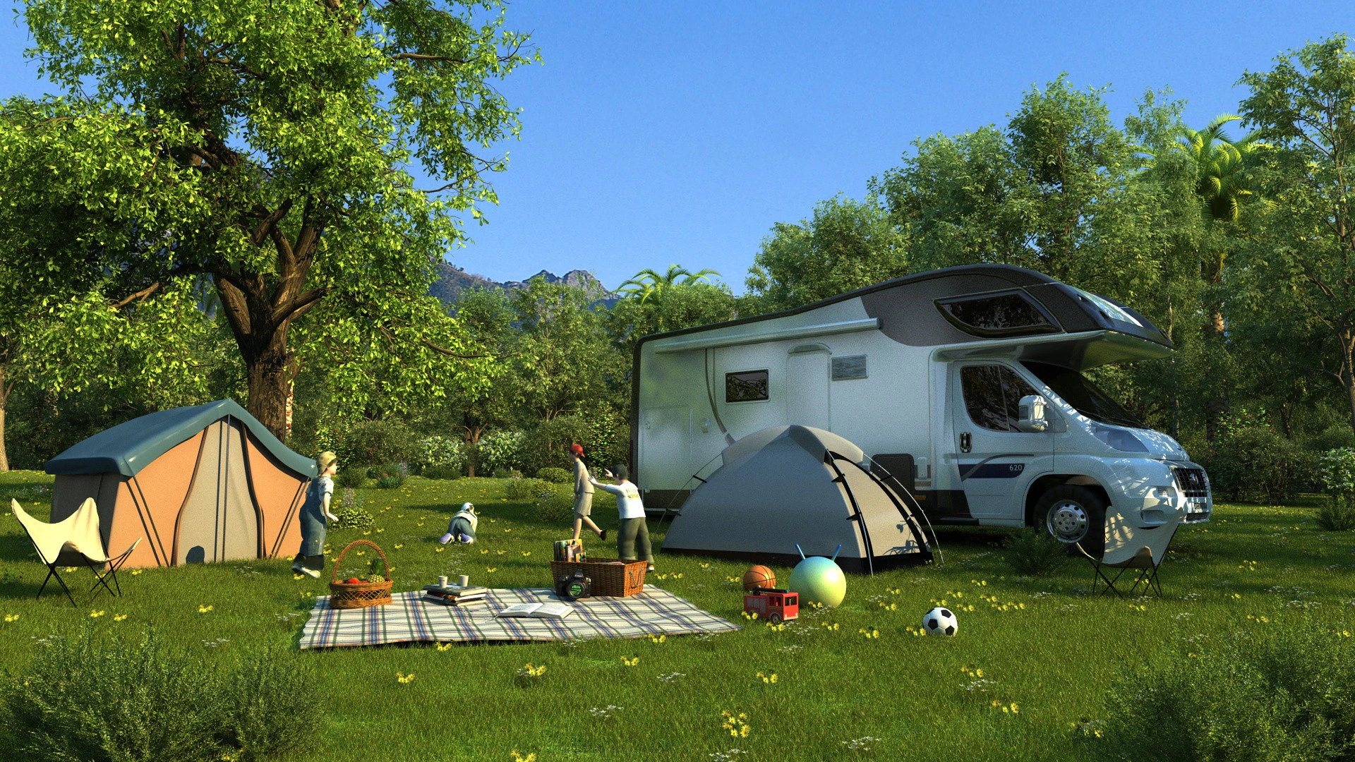 Camping 3D Model .c4d .max .obj .3ds .fbx .stl .blend 