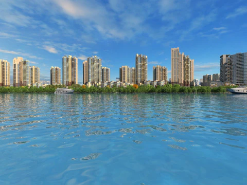 La superficie del fiume Modello 3D