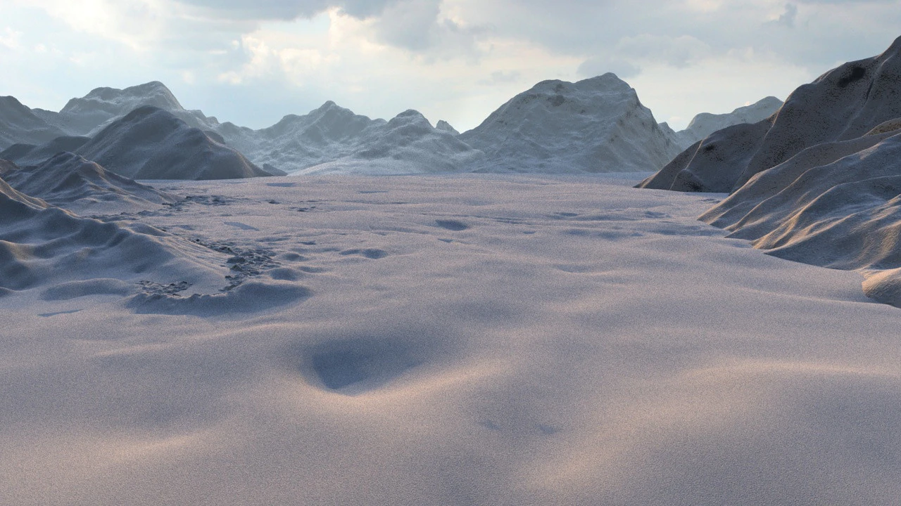 Snowy mountain 3D Model .c4d .max .obj .3ds .fbx .stl .blend 