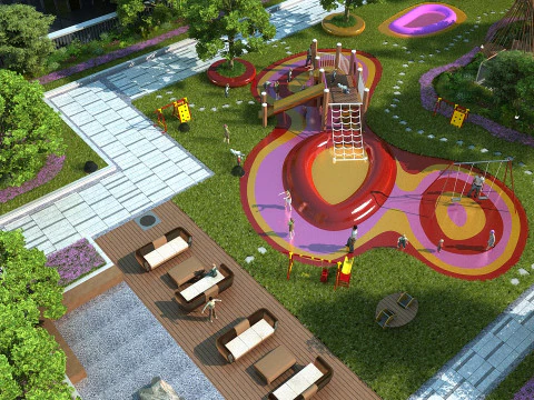 &Aacute;rea de actividades para ni&ntilde;os Modelo 3D