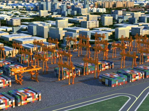 航空物流パーク 3Dモデル