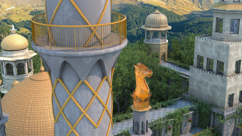 Courtyard 3D Model .c4d .max .obj .3ds .fbx .stl .blend 