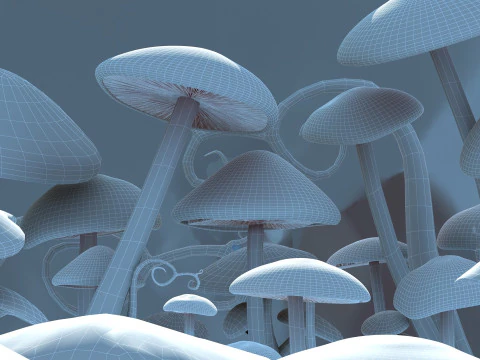 Sewant mushrooms 3D Model