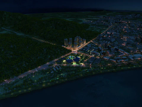 City night scene 3D Model