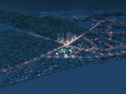 City night scene 3Dモデル