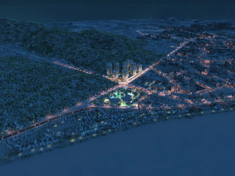 City night scene 3D Model