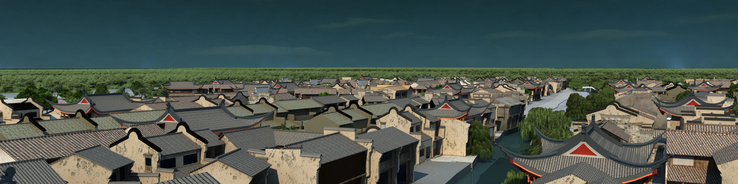 Ancient town 3D Model .c4d .max .obj .3ds .fbx .stl .blend 