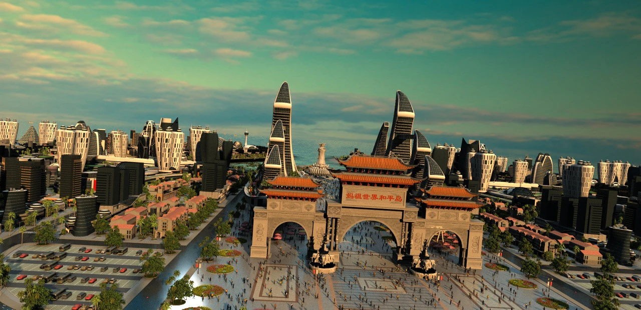 Island Plaza 3D Model .c4d .max .obj .3ds .fbx .stl .blend 