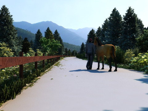 Walk a horse Modèle 3D