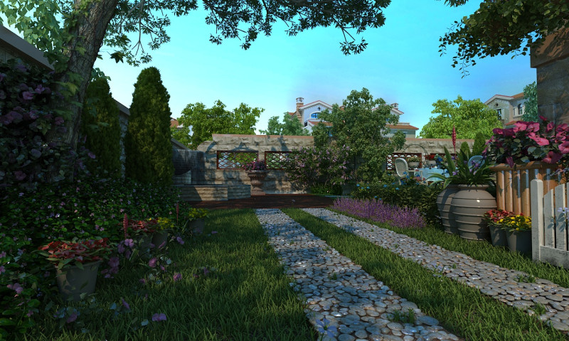 Courtyard 3D 모델 .c4d .max .obj .3ds .fbx .stl .blend 