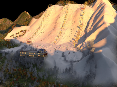 Ski resort 3D Model
