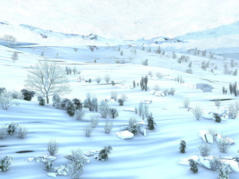 Snowy mountain Modelo 3D