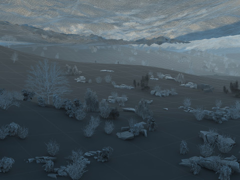 Snowy mountain 3D Model