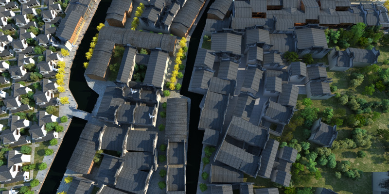 Ancient town Model 3D .c4d .max .obj .3ds .fbx .stl .blend 