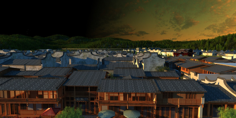 Ancient town Model 3D .c4d .max .obj .3ds .fbx .stl .blend