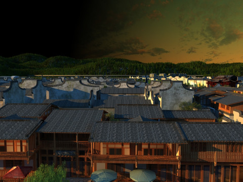 Ancient town Model 3D