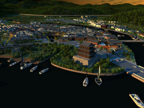Ancient town Model 3D
