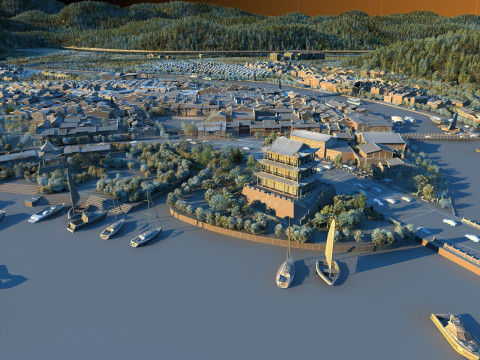 Ancient town Model 3D