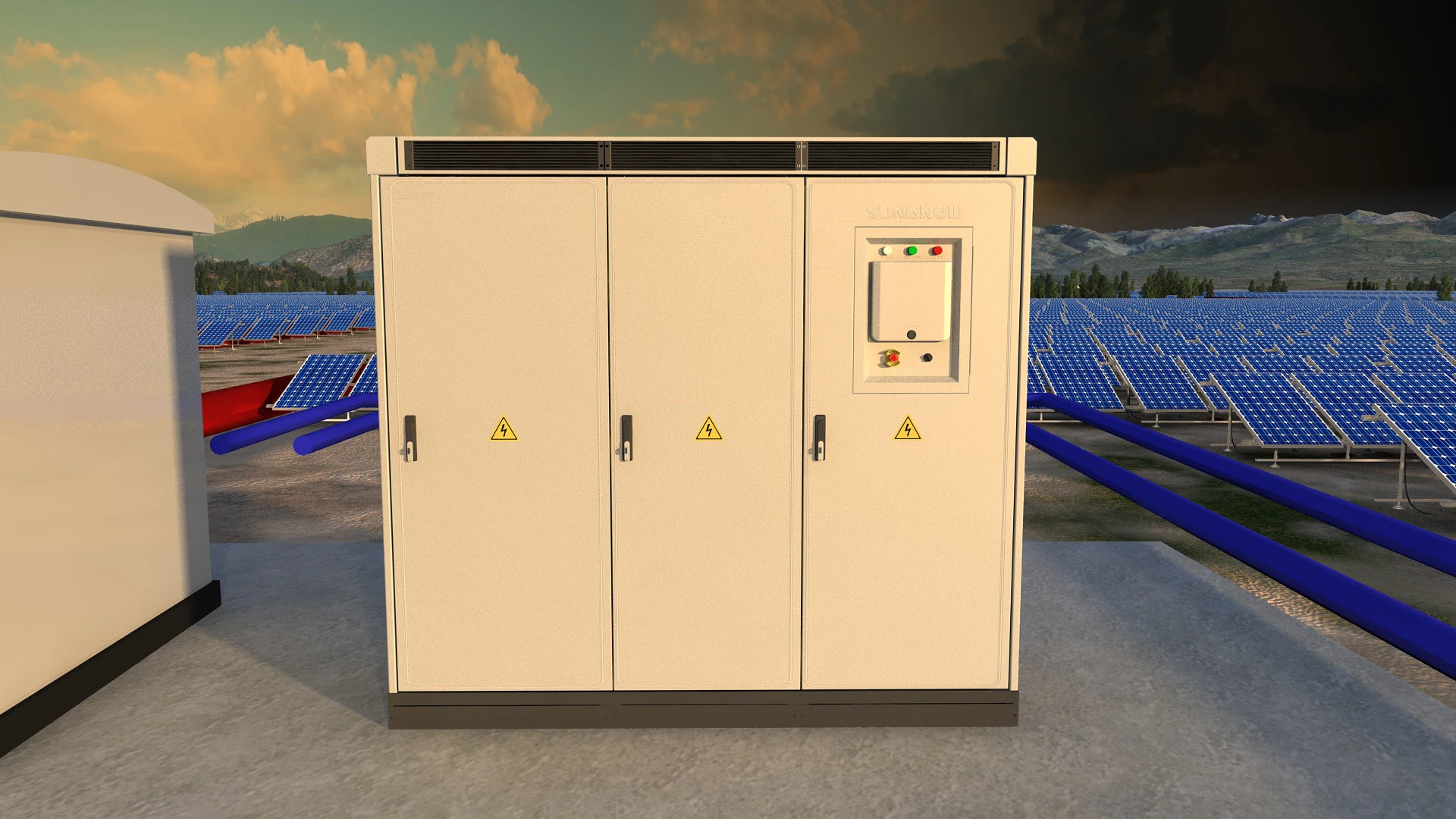Solar power plant 3D Model .c4d .max .obj .3ds .fbx .stl .blend