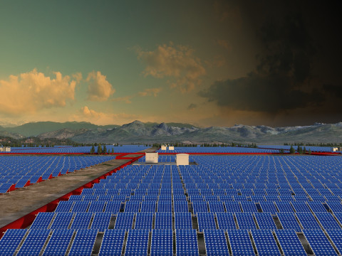 Solar power plant 3D Model