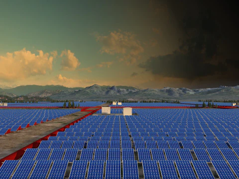 Solar power plant 3D Model