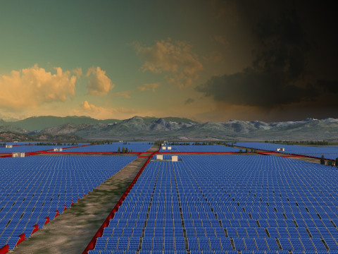 Solar power plant 3D Model