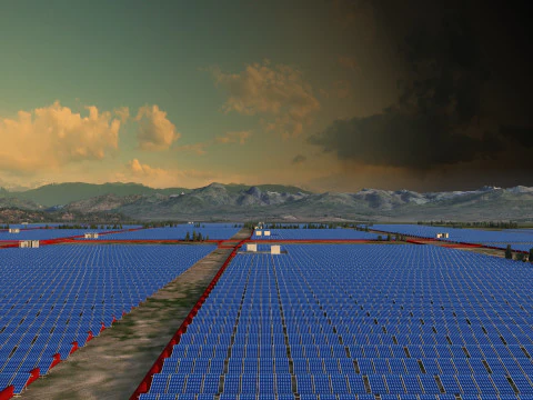 Solar power plant 3D Model