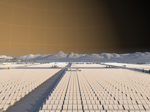 Solar power plant 3D Model