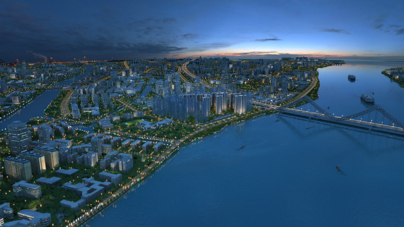 City night scene 3D Model .c4d .max .obj .3ds .fbx .stl .blend 