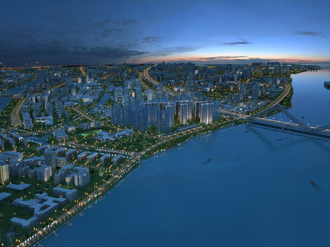 City night scene 3D Model
