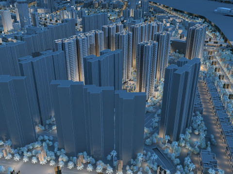 City night scene 3D Model