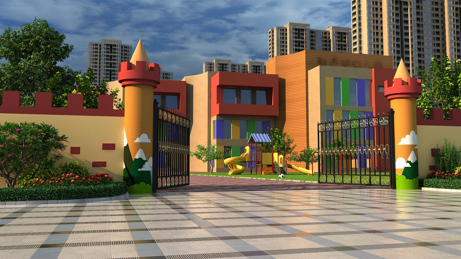 Kindergarten 3D Model .c4d .max .obj .3ds .fbx .stl .blend 