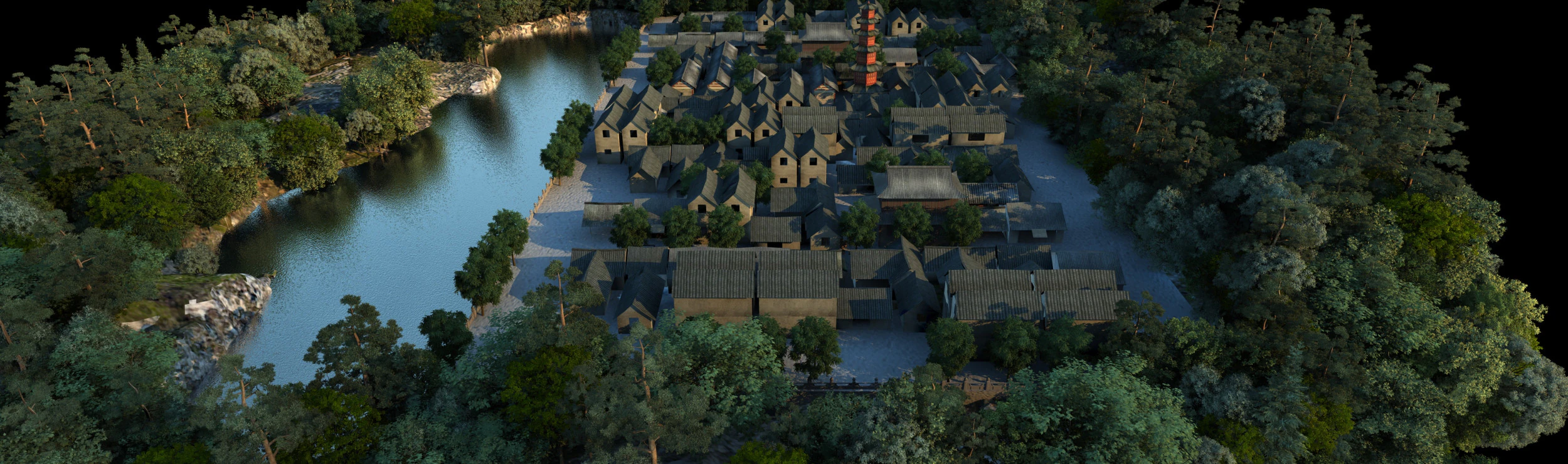 Ancient town 3D Model .c4d .max .obj .3ds .fbx .stl .blend 