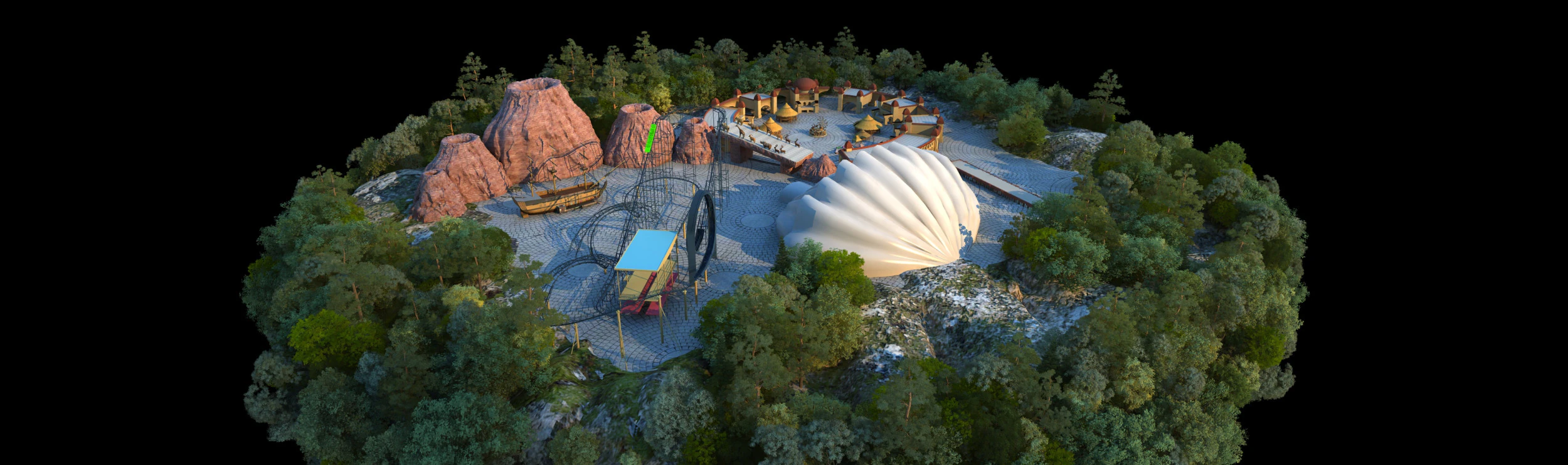 Amusement park 3D Model .c4d .max .obj .3ds .fbx .stl .blend 