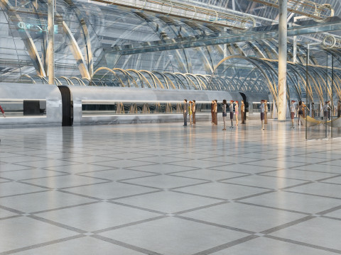 Railway station 3D Model