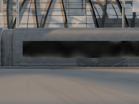 Railway station Modèle 3D