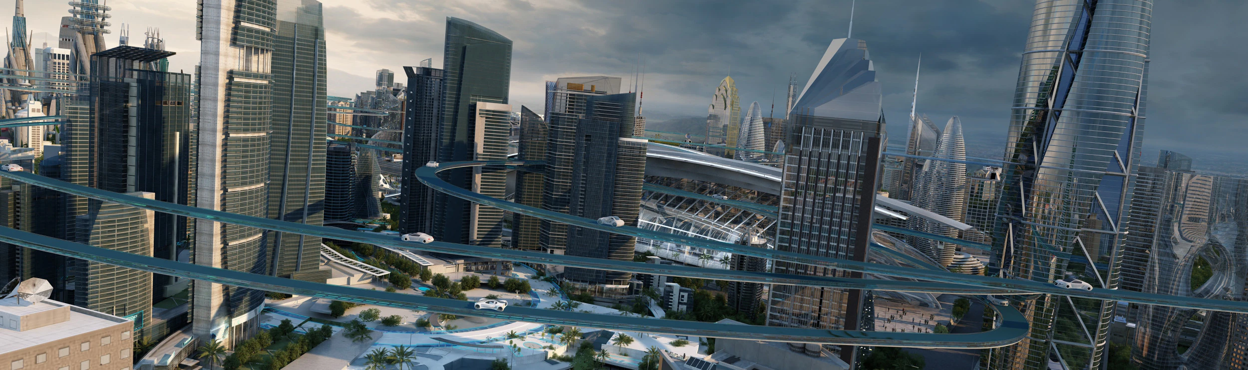 Science and technology city 3D Model .c4d .max .obj .3ds .fbx .stl .blend
