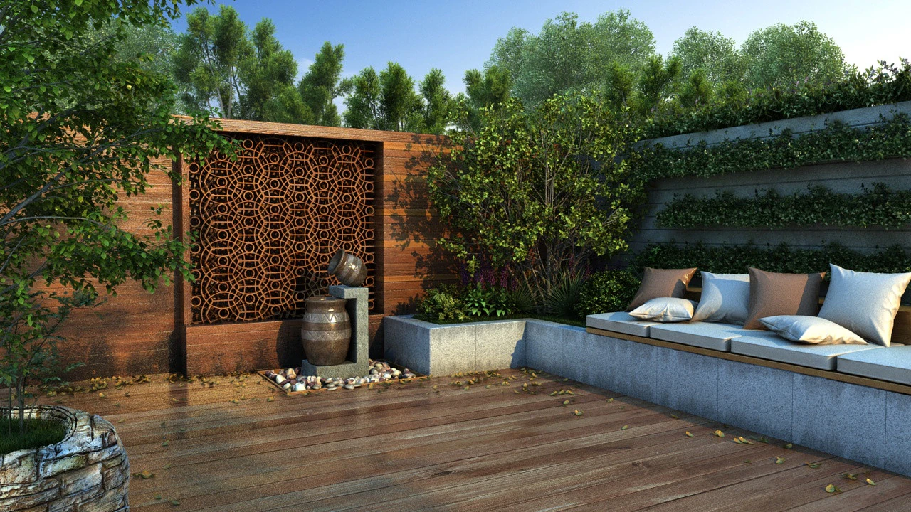 Courtyard 3D Model .c4d .max .obj .3ds .fbx .stl .blend 