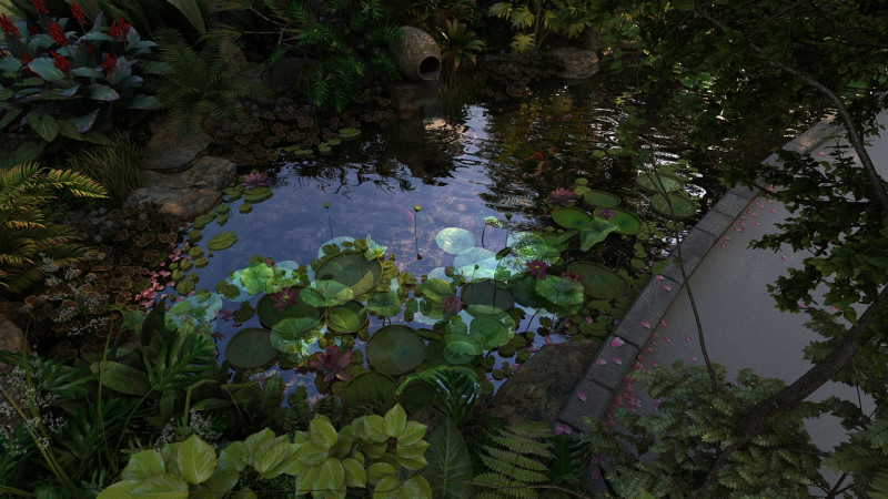 Courtyard 3D Model .c4d .max .obj .3ds .fbx .stl .blend 