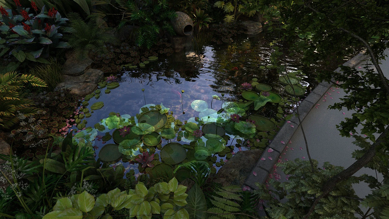 Courtyard 3D Model .c4d .max .obj .3ds .fbx .stl .blend 