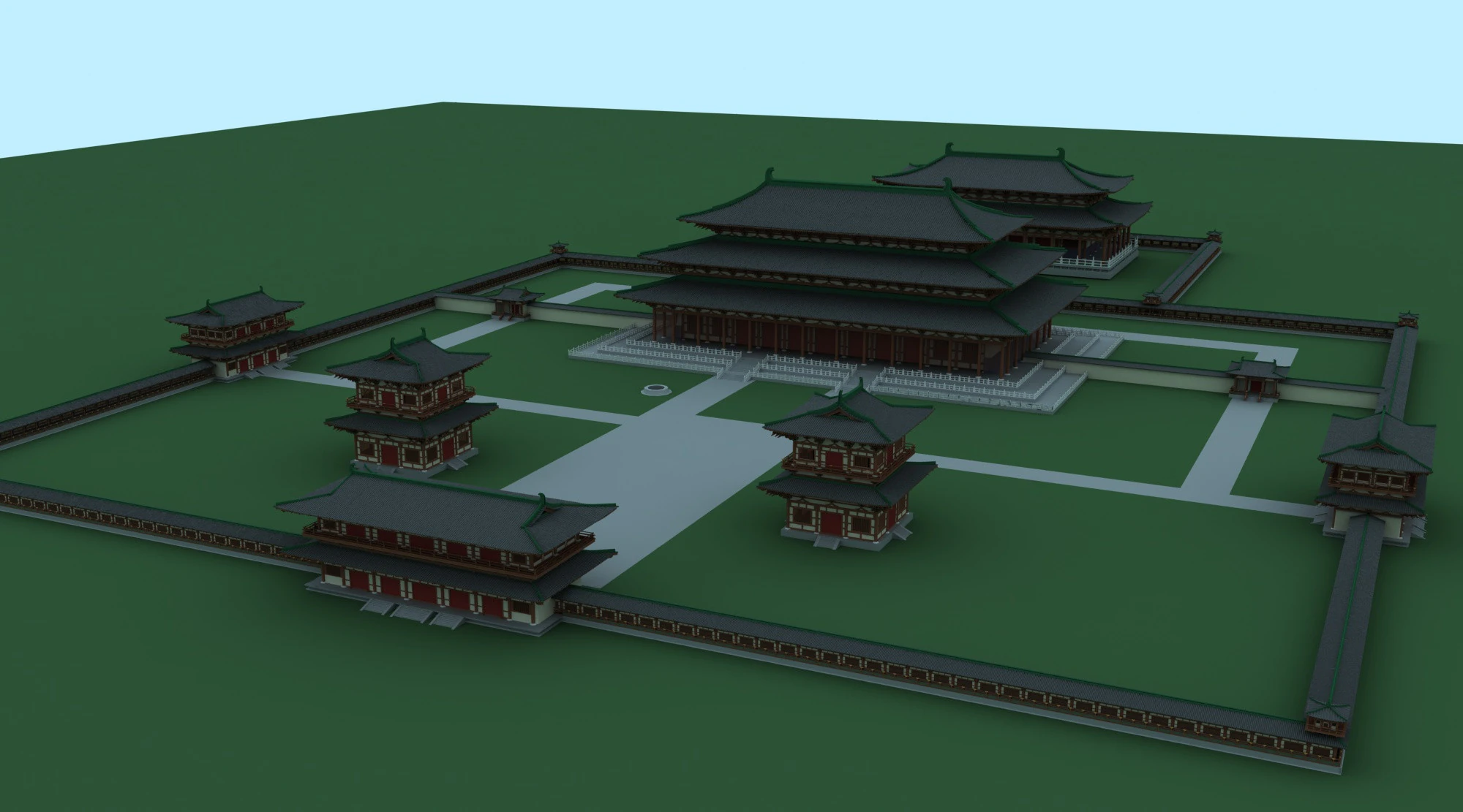 Ancient building 3D Model .c4d .max .obj .3ds .fbx .stl .blend 