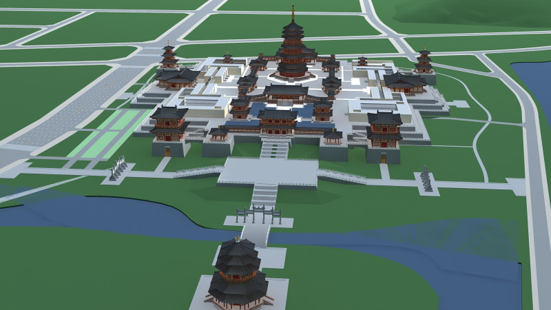 Ancient building Model 3D .c4d .max .obj .3ds .fbx .stl .blend 
