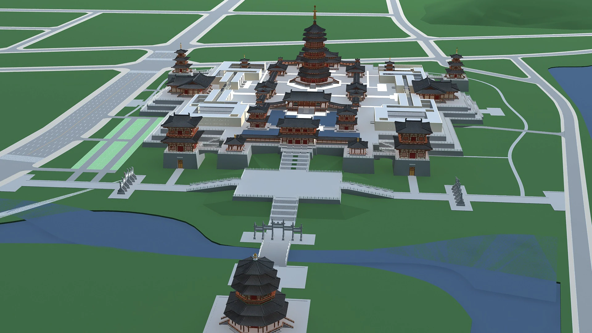 Ancient building 3D Model .c4d .max .obj .3ds .fbx .stl .blend