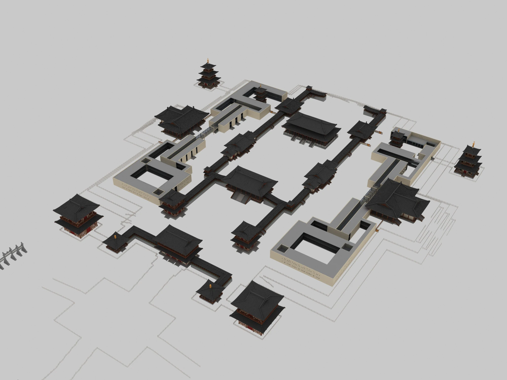 Ancient building 3D Model .c4d .max .obj .3ds .fbx .stl .blend 