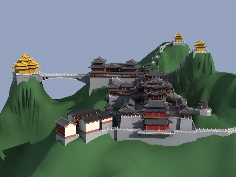 Ancient building 3D Model .c4d .max .obj .3ds .fbx .stl .blend 