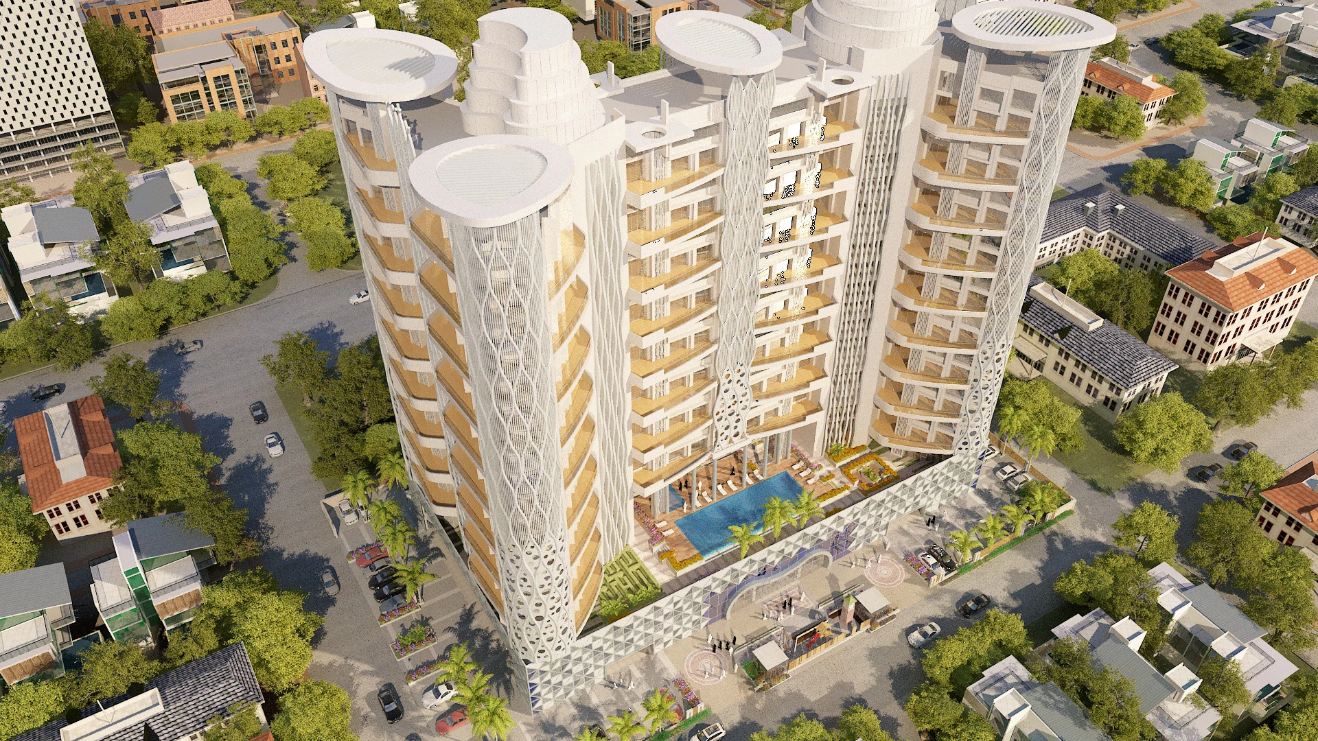 Urban building 3D Model .c4d .max .obj .3ds .fbx .stl .blend