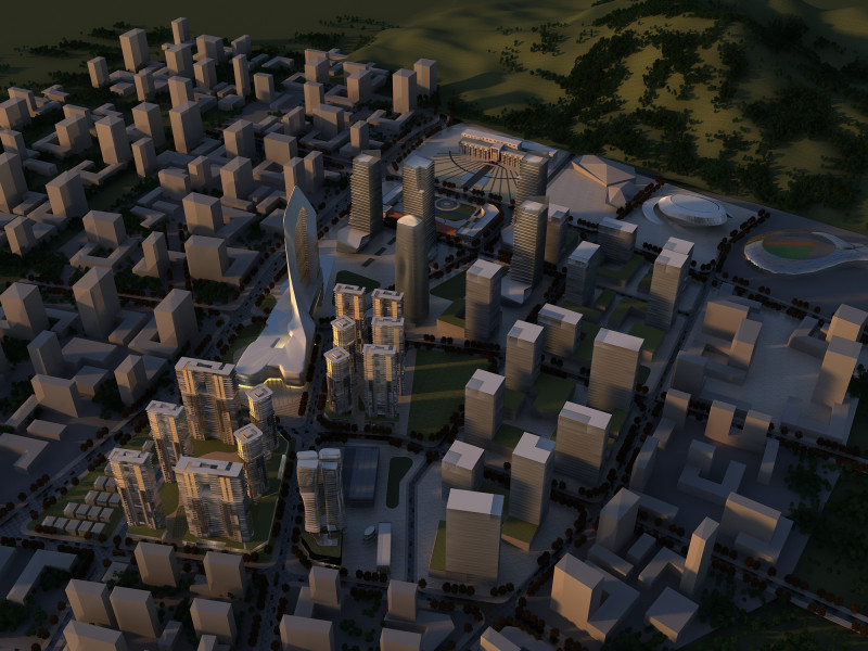 Urban building 3D 模型 .c4d .max .obj .3ds .fbx .stl .blend