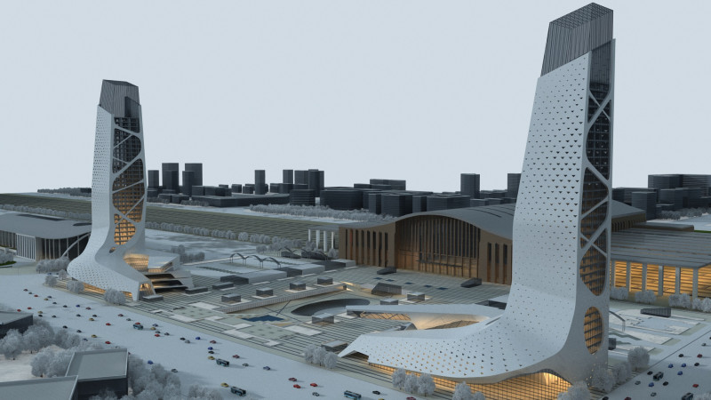 Urban architecture 3D-Modell .c4d .max .obj .3ds .fbx .stl .blend 